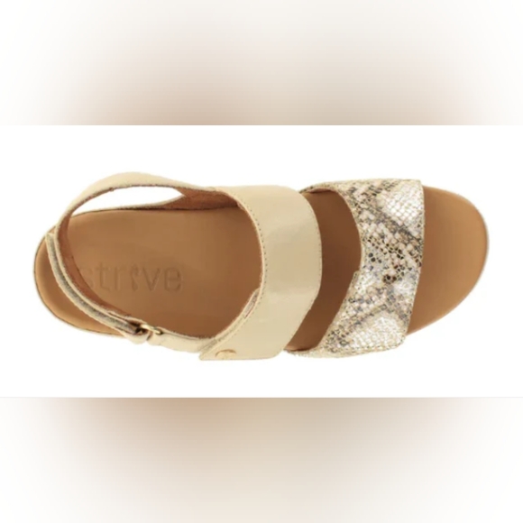 Strive Riviera Sandals- Almond/Snake Metallic, Size 8 (EU 39) - Picture 3 of 5